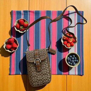 COACH Vintage Brown Logo Buckle Mini Crossbody Bag